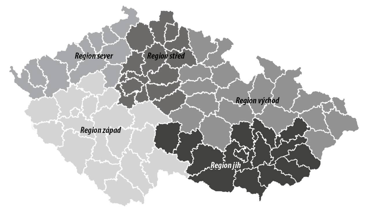 Mapa regionů